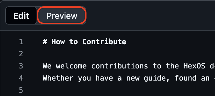 Preview button in GitHub editor
